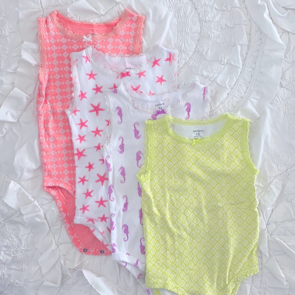 4 Carter’s sleeveless 18 month onesies